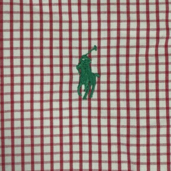 Polo Ralph Lauren L/S Oxford Button Front Shirt Men's M Red Gingham Check *READ* - Picture 4 of 7